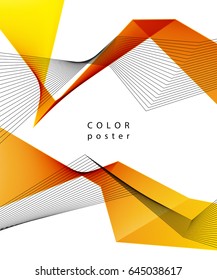 Vector color abstract geometric banner with triangle. For brochure, poster, leaflet design