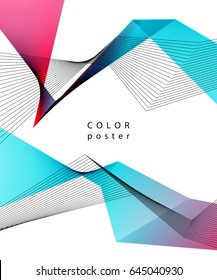 Vector color abstract geometric banner with triangle. For brochure, poster, leaflet design