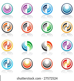 Vector color abstract icons.