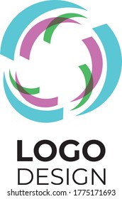Vector color abstract modern logo. Logotype and symbol