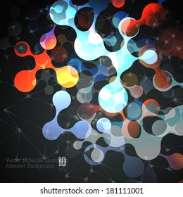 Vector Color Abstract Molecule / DNA / Background