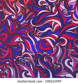 Vector color abstract  pattern with swirls and waves.