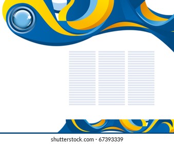 vector color abstract template background with blue button