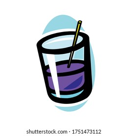 Vector color alcohol coctail drink in glass isolated on a white in EPS10.