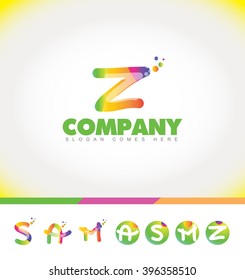 Vector color alphabet letters company logo.