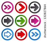 Vector color arrow  - circular buttons