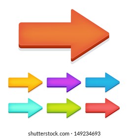 Vector color arrows isolated on a white background