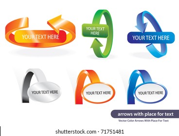 Vector Color Arrows With Place For Text