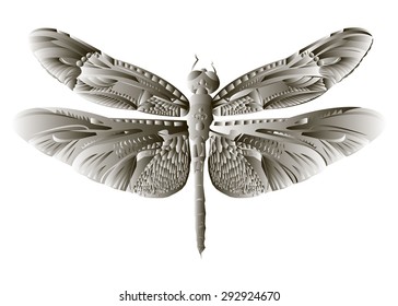 vector color art dragonfly nature wildlife fly