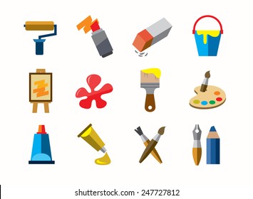 vector color art icons on white background
