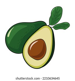 vector color avocado half icon, isolated on a white background, for butter, cream, menu