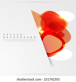 Vector color background abstract circles. Orange design geometrical