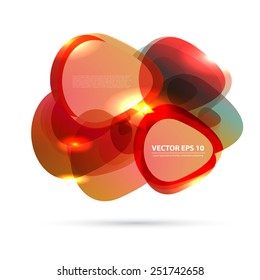 Vector color background abstract circles. Orange design geometrical