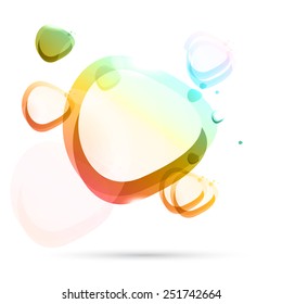Vector color background abstract circles. Orange design geometrical