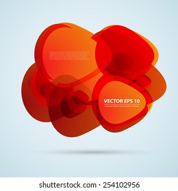 Vector color background abstract circles. Orange design geometrical