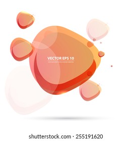 Vector color background abstract circles. Orange design geometrical