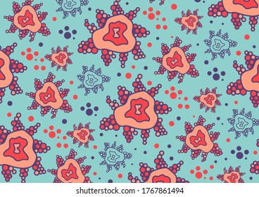 abstracción de virus de bacterias de fondo de color vectorial