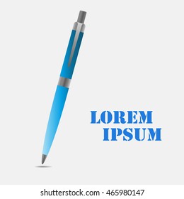 Vector of color ballpoint pen, ballpoint pen symbol or icon, ballpoint pen illustration
