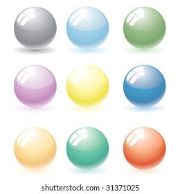 vector color balls in nine color variations