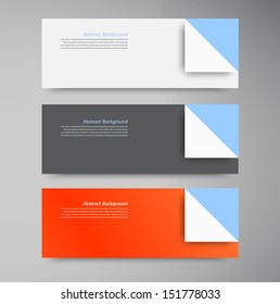 Vector color banners. Curve and paper origami