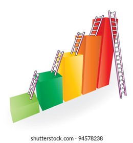 Vector Color Bar Graph Ladder Stock Vector (Royalty Free) 94578238 ...