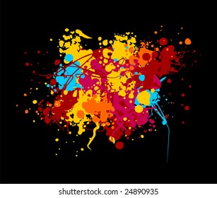 Vector color blob on black background