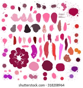 Vector color blots on white background for design use of paint splash.