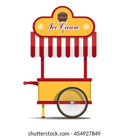Vector color bright ice cream the cart