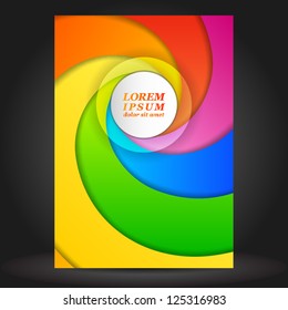 Vector color brochure template design with spiral. EPS 10