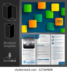 Vector color brochure template design with square elements. EPS 10