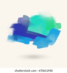 Vector color brush strokes. Acrylic isolated elements. Abstract colour brushes for your design. Freehand. Ink splash. Acrylic stamp. Vector illustration