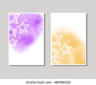 Vector color brush strokes banner. Watercolor Grunge isolated brochure. Smoke brushes for your design. Freehand. Ink splash. Vector illustration