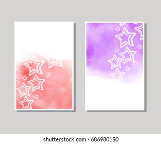 Vector color brush strokes banner. Watercolor Grunge isolated brochure. Smoke brushes for your design. Freehand. Ink splash. Vector illustration