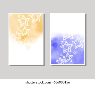 Vector color brush strokes banner. Watercolor Grunge isolated brochure. Smoke brushes for your design. Freehand. Ink splash. Vector illustration