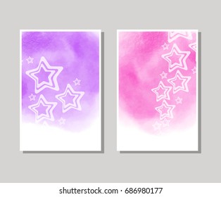 Vector color brush strokes banner. Watercolor Grunge isolated brochure. Smoke brushes for your design. Freehand. Ink splash. Vector illustration