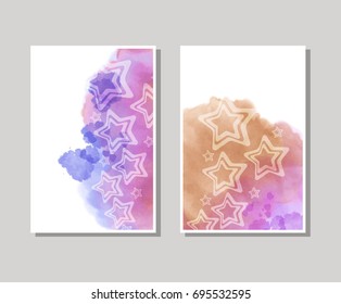 Vector color brush strokes banner. Watercolor Grunge isolated brochure. Smoke brushes for your design. Freehand. Ink splash. Vector illustration