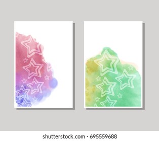 Vector color brush strokes banner. Watercolor Grunge isolated brochure. Smoke brushes for your design. Freehand. Ink splash. Vector illustration
