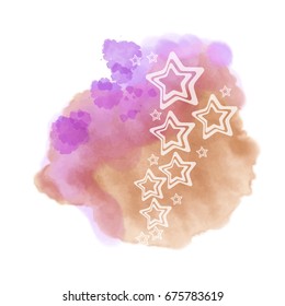 Vector color brush strokes. Watercolor Grunge isolated elements. Smoke brushes for your design. Freehand. Ink splash. Acrylic stamp. Vector illustration