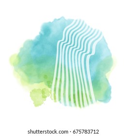 Vector color brush strokes. Watercolor Grunge isolated elements. Smoke brushes for your design. Freehand. Ink splash. Acrylic stamp. Vector illustration