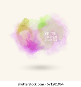Vector color brush strokes. Watercolor Grunge isolated elements. Smoke brushes for your design. Freehand. Ink splash. Acrylic stamp. Vector illustration