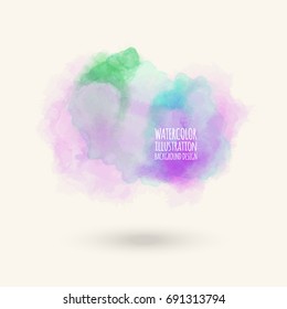 Vector color brush strokes. Watercolor Grunge isolated elements. Smoke brushes for your design. Freehand. Ink splash. Acrylic stamp. Vector illustration