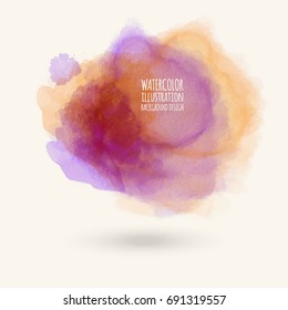 Vector color brush strokes. Watercolor Grunge isolated elements. Smoke brushes for your design. Freehand. Ink splash. Acrylic stamp. Vector illustration