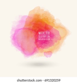 Vector color brush strokes. Watercolor Grunge isolated elements. Smoke brushes for your design. Freehand. Ink splash. Acrylic stamp. Vector illustration