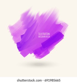 Vector color brush strokes. Watercolor Grunge isolated elements. Smoke brushes for your design. Freehand. Ink splash. Acrylic stamp. Vector illustration