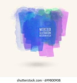 Vector color brush strokes. Watercolor Grunge isolated elements. Smoke brushes for your design. Freehand. Ink splash. Acrylic stamp. Vector illustration