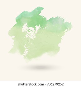 Vector color brush strokes. Watercolor Grunge isolated elements. Smoke brushes for your design. Freehand. Ink splash. Acrylic stamp. Vector illustration