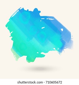 Vector color brush strokes. Watercolor Grunge isolated elements. Smoke brushes for your design. Freehand. Ink splash. Acrylic stamp. Vector illustration