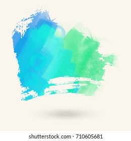 Vector color brush strokes. Watercolor Grunge isolated elements. Smoke brushes for your design. Freehand. Ink splash. Acrylic stamp. Vector illustration