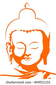 the vector color buddha head