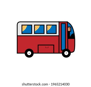 Vector color bus icon isolated on a white background.
